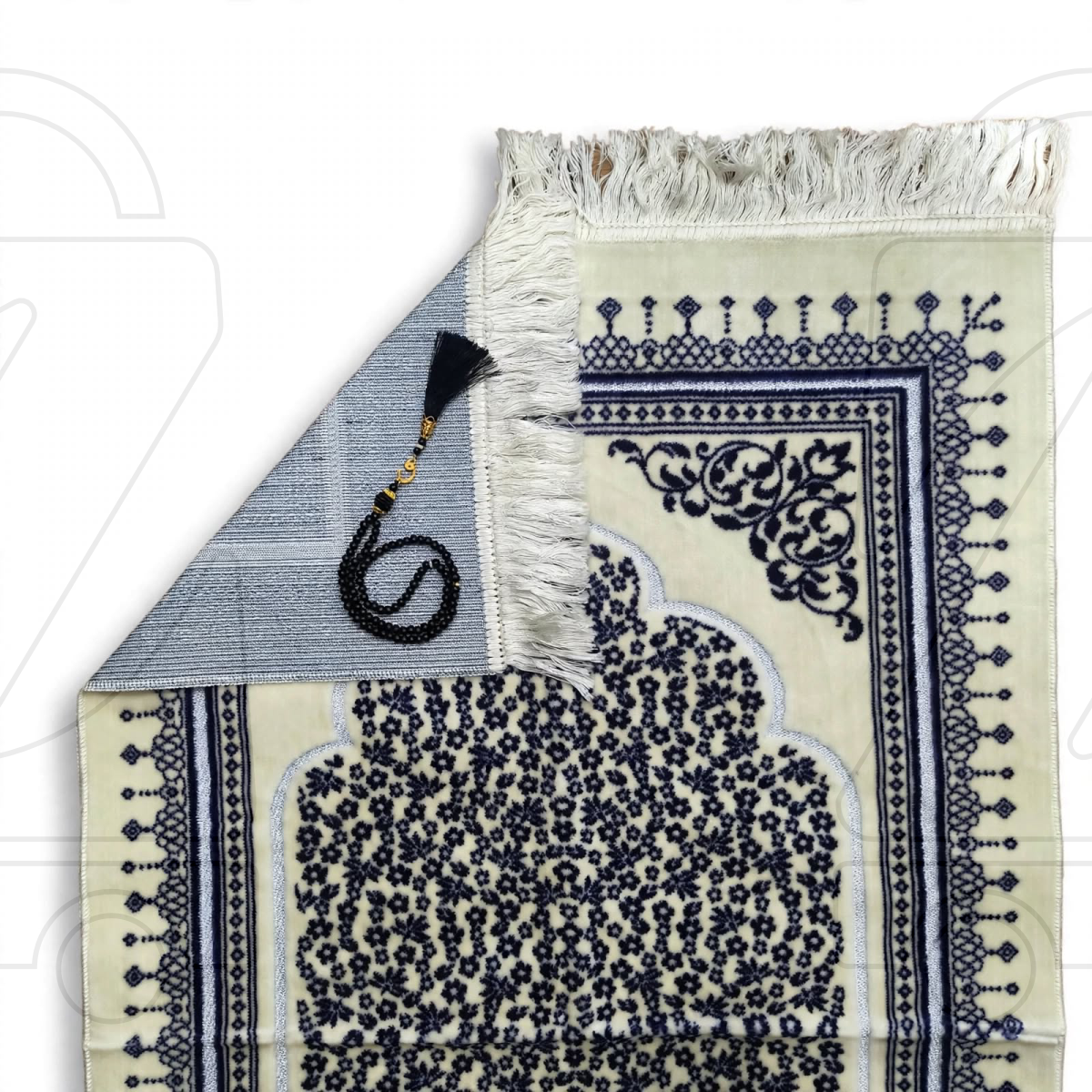 Turkish Mehrab Garden Velvet Prayer Janamaz