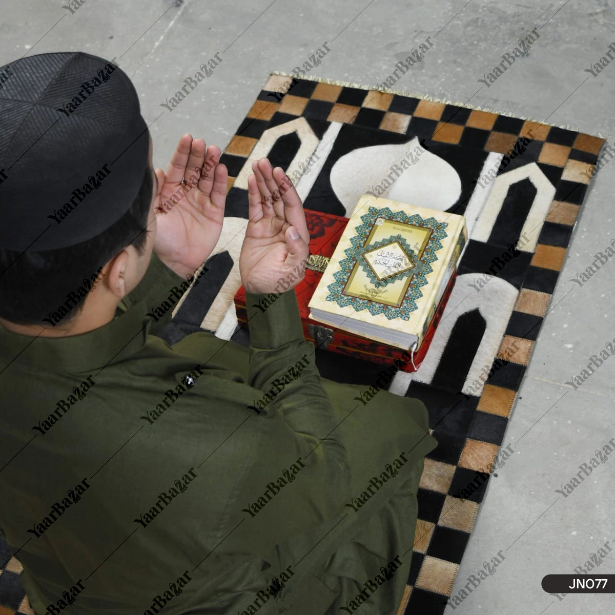 Premium Handmade Leather Janamaz | Goat Hair Patchwork