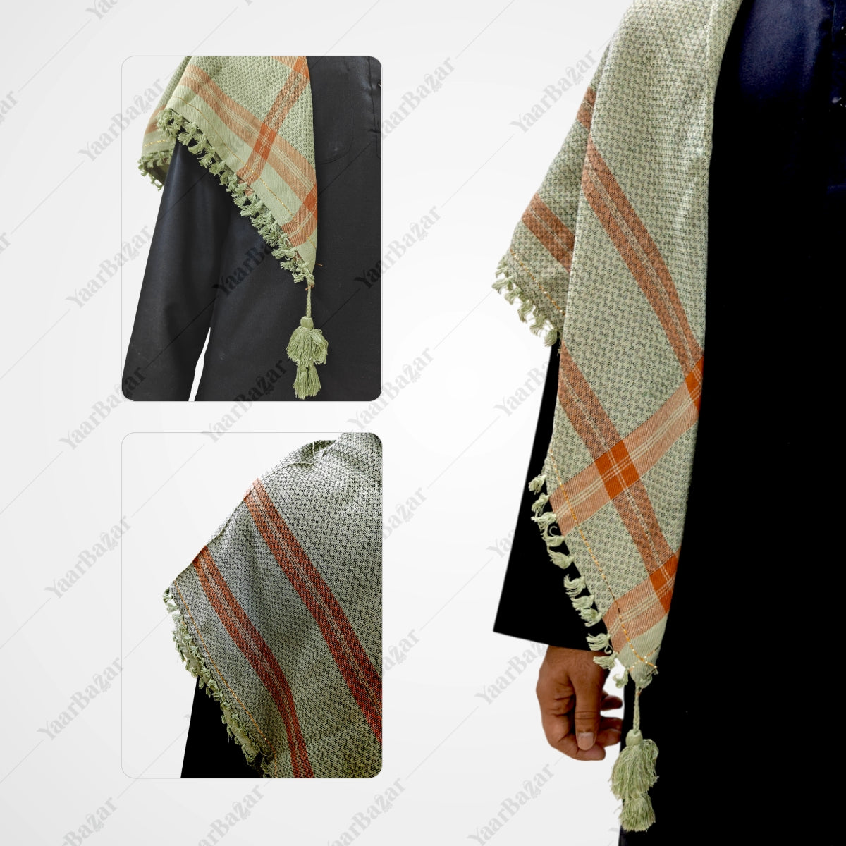 Checkered Cotton Rumal with Tassels