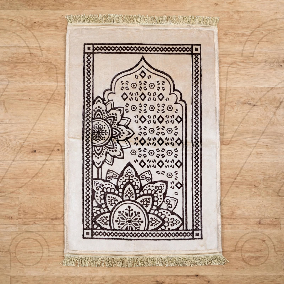 Turkish Floral Mehrab Velvet Prayer Janamaz