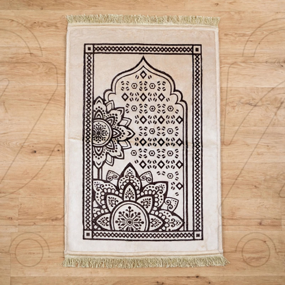 Turkish Floral Mehrab Velvet Prayer Janamaz
