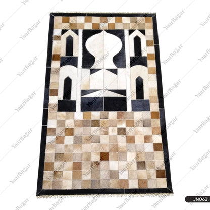 Premium Handmade Leather Janamaz | Goat Hair Patchwork