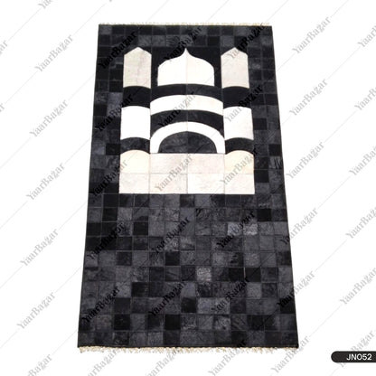 Pure Leather Janamaz with Natural Goat Hair – Multi-Tone Masjid Design