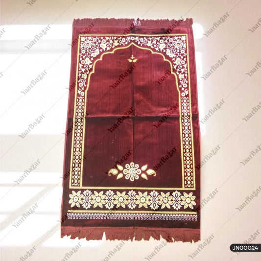 Floral Border Maroon Janamaz