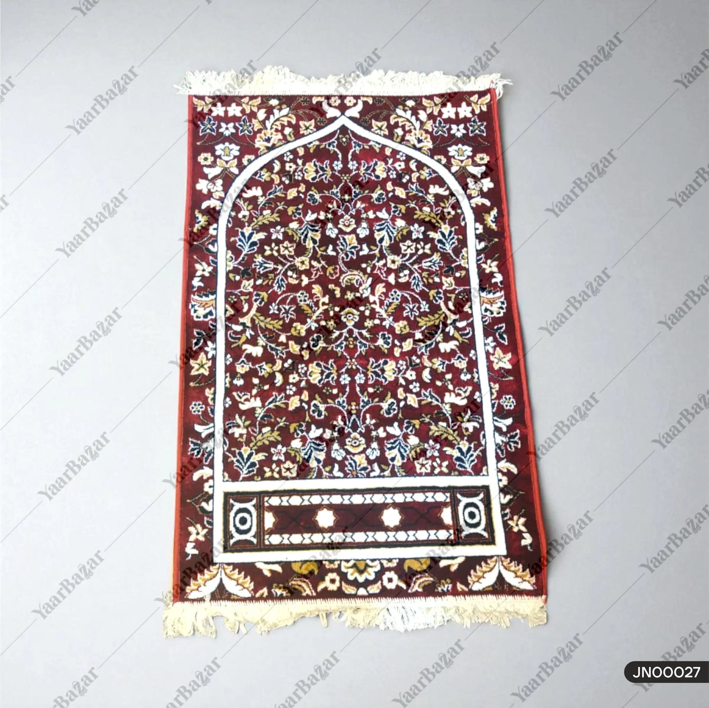 Velvet Floral Prayer Rug – Premium Muslim Janamaz for Daily Salah