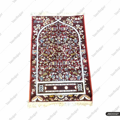 Velvet Floral Prayer Rug – Premium Muslim Janamaz for Daily Salah