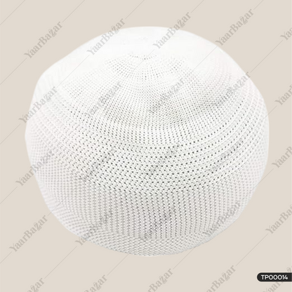 Indonesia Men And Boys White Kufi Cap | Indonesian White Kufi Topi for Men