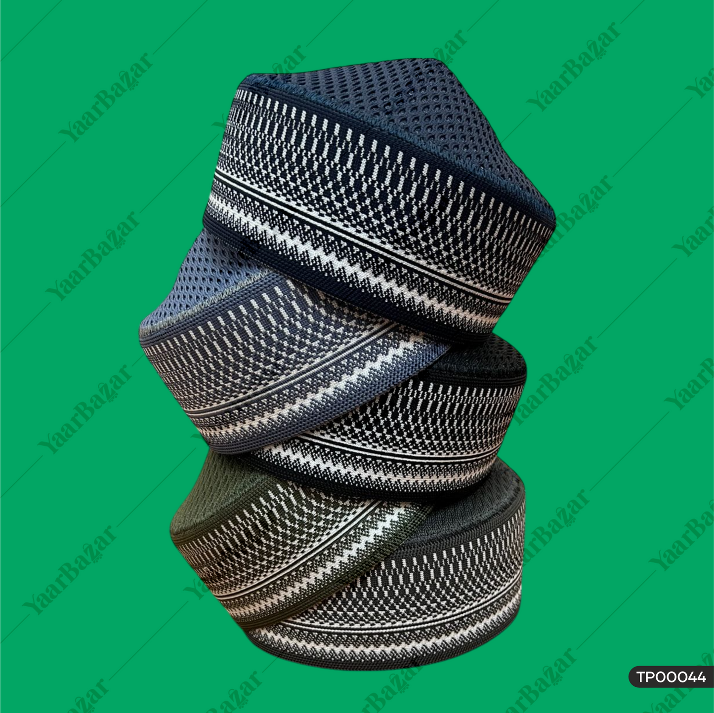 Polyester Mufti Islamic Topi | Lahariya Design Prayer Cap