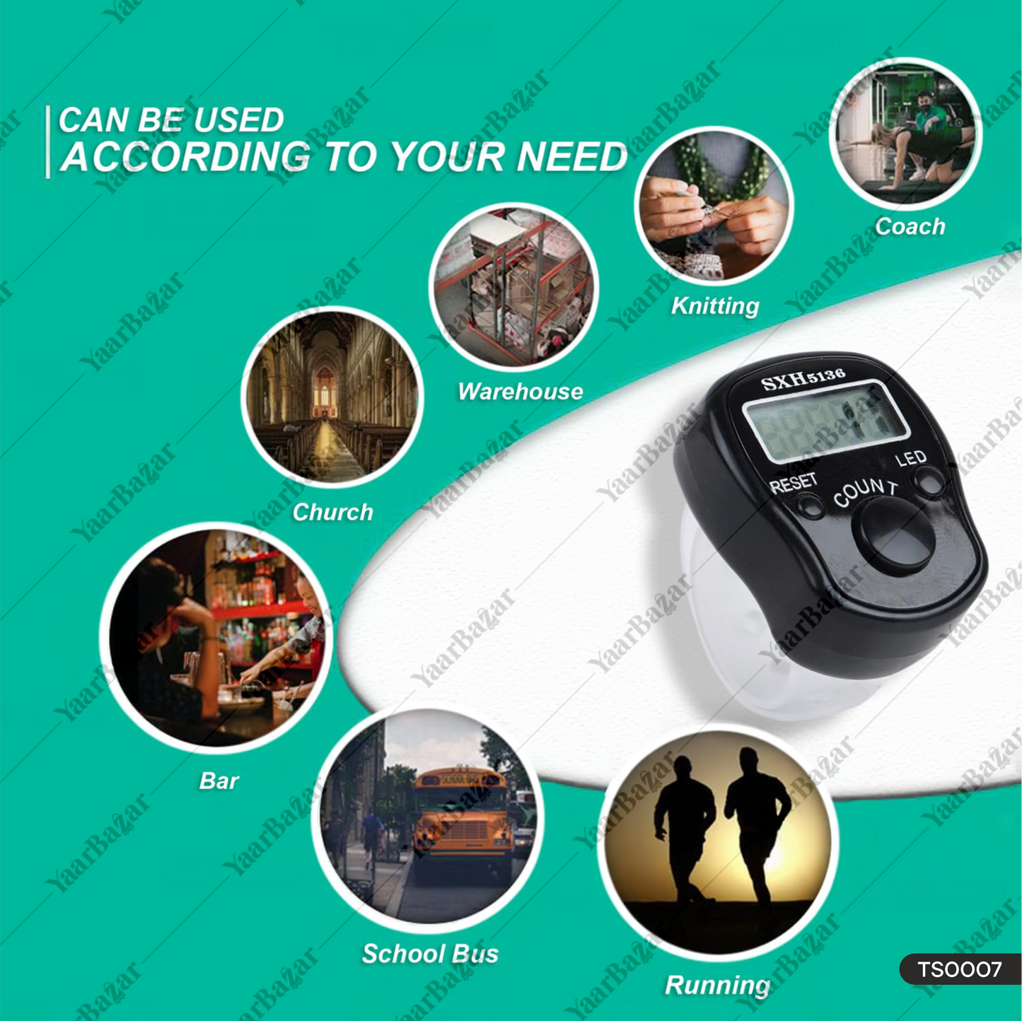 Manual Digital Hand Tally Counter/Finger Counter with Led Light